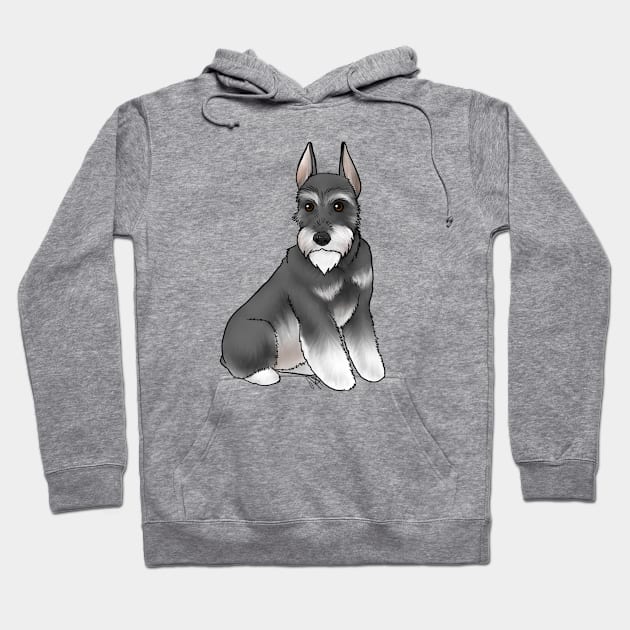 Dog - Miniature Schnauzer - Black and Silver Cropped Hoodie by Jen's Dogs Custom Gifts and Designs
